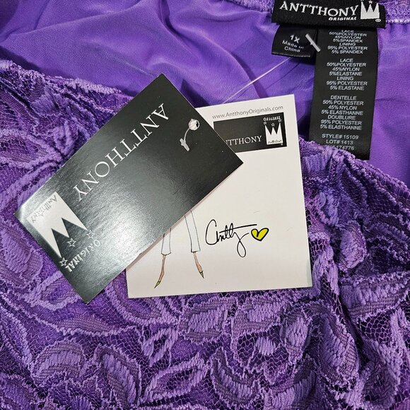 Y2K Lilac Fairy Roses Floral Lace Sheer Midi Skirt Sz 1X Lined Whimsigoth - Picture 8 of 8